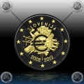 2 EVRO SLOVENIJA  2012 "10 let Evrokovancev" Black Rhodium + 24k Gold